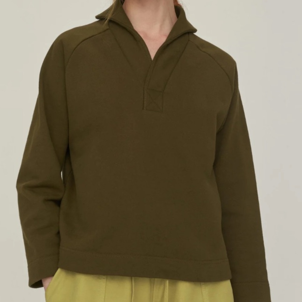 Toast Olive Green Quarter-Zip Pullover Top - Women